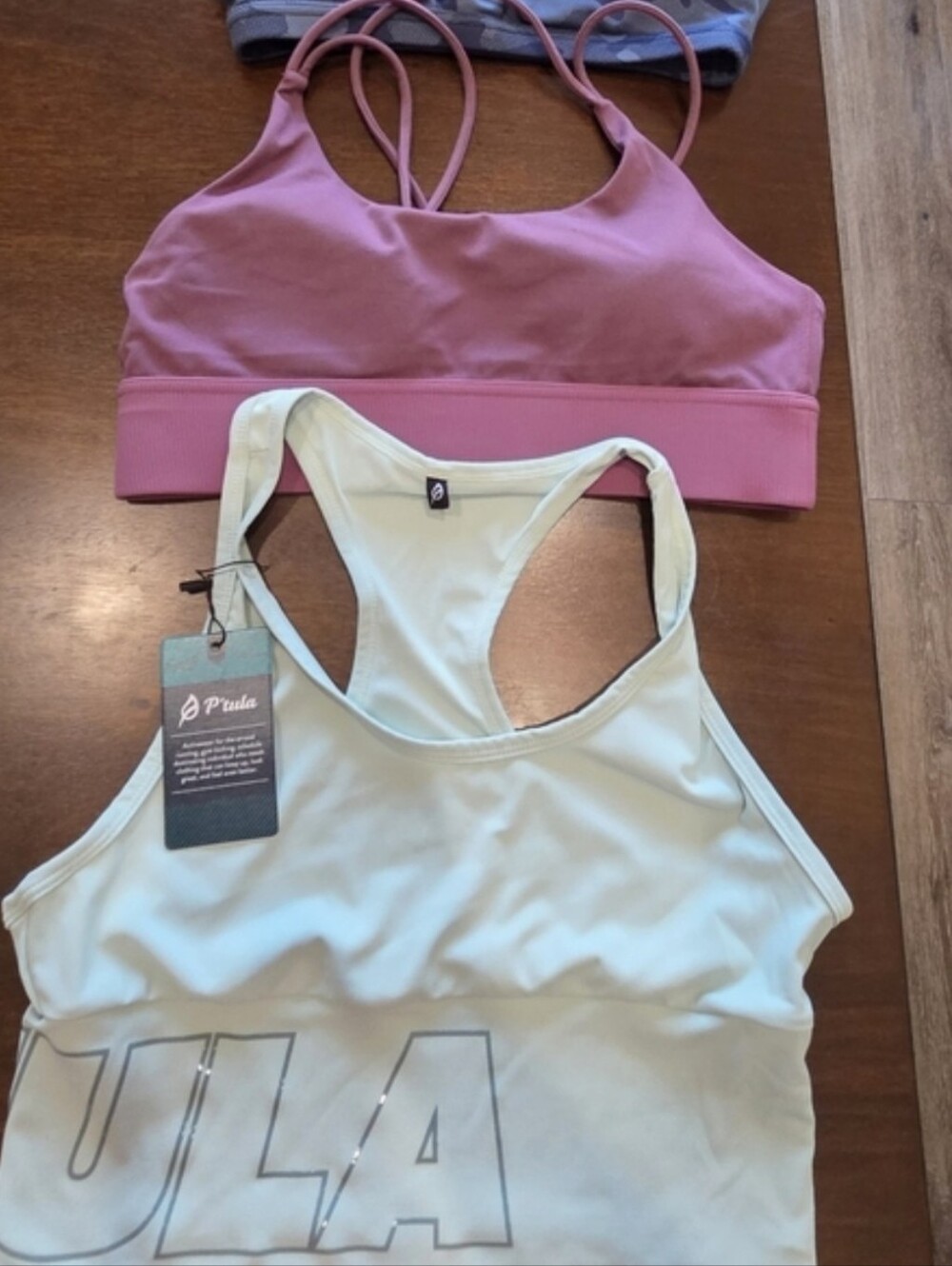 P'tula Women's Sports Bra Set -Mauve Pink & Light Mint